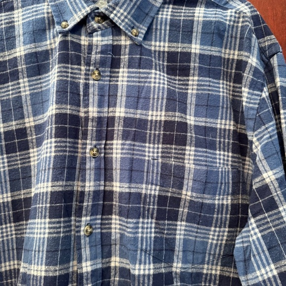 Merona Flannel Navy Checkered Cotton Fabric Size Large - Picture 5 of 6